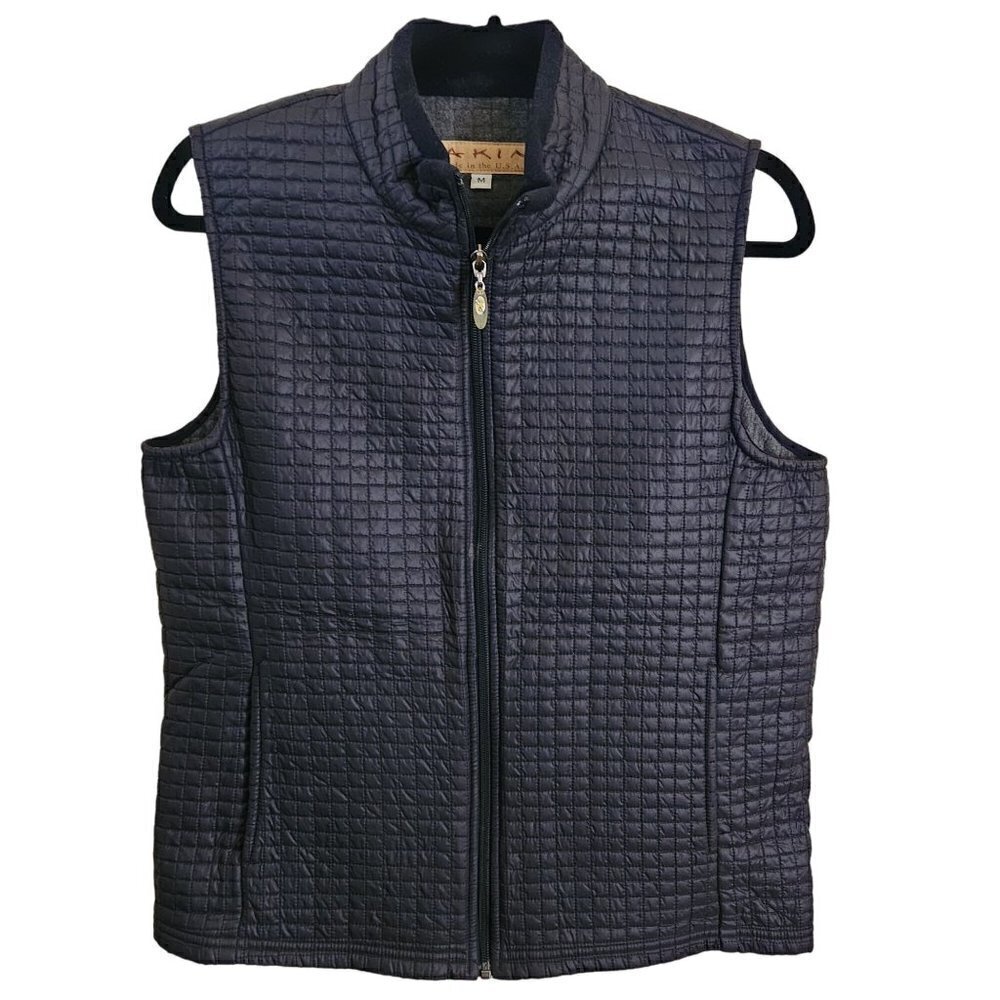 Dakini Black Quilted Full Zip Puffer Vest Size M
